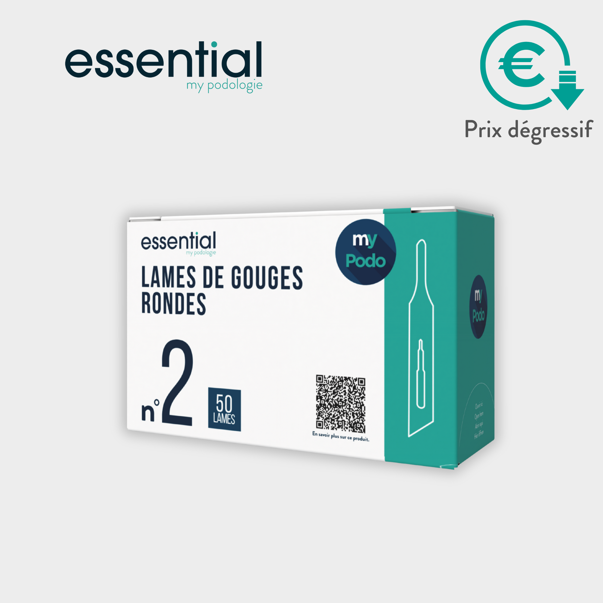 50 Sterile Gouge Blades - Round - Essential by My Podologie