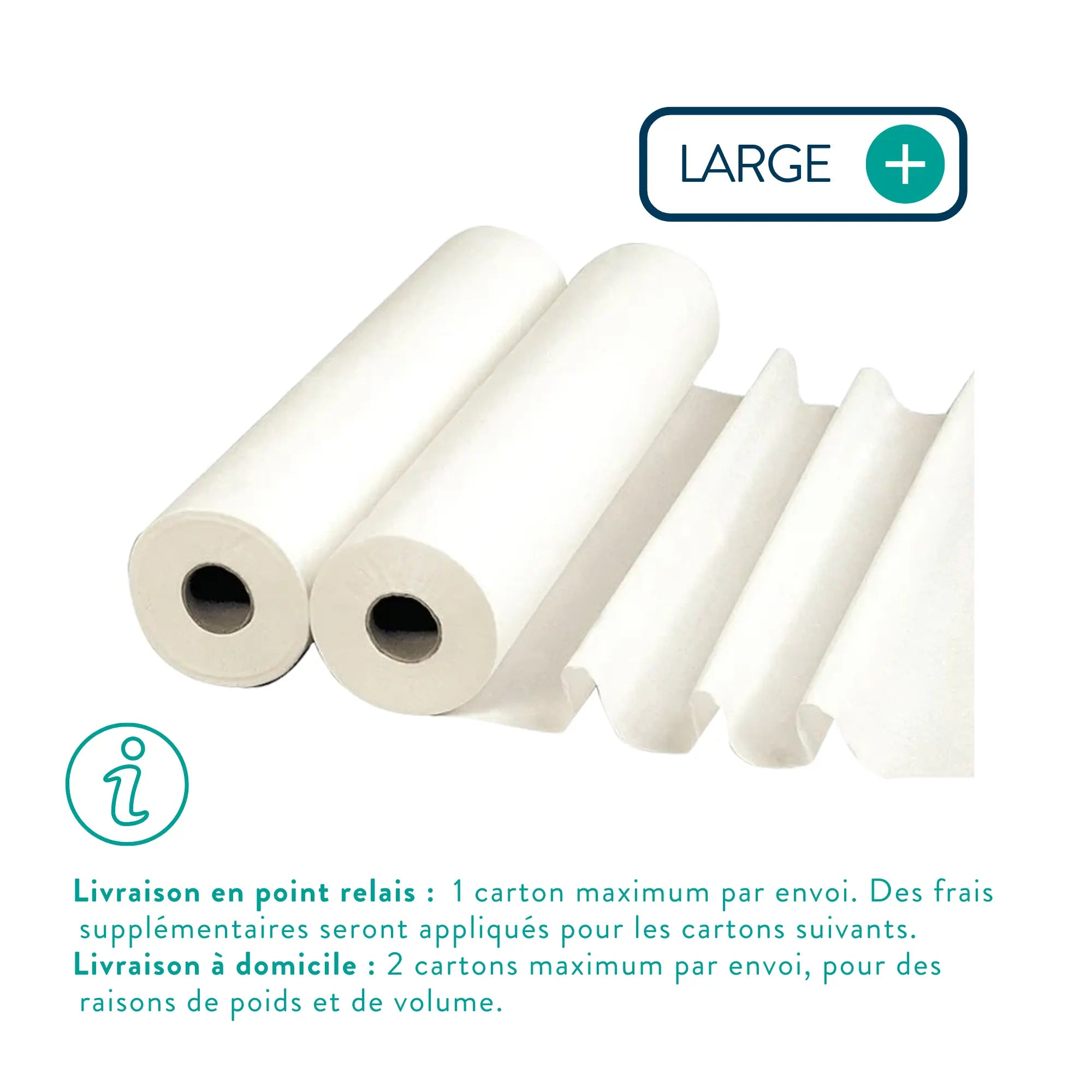 6 rouleaux Draps d'examen Larges blancs - 135 formats - 2 Plis lisses My Podologie 
