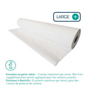 6 rouleaux Draps d'examen Larges blancs - 142 formats - 2 Plis lisses My Podologie 