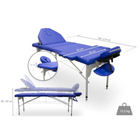 Mesa de massagem dobrável de alumínio 186 x 66 cm com encosto reclinável - 7 cores