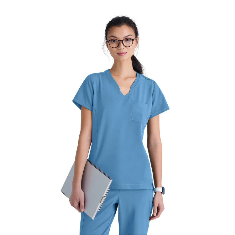 Alba - Tunique col V - Femme - Grey’s Anatomy Evolve Grey’s Anatomy  Bleu Ciel / XL
