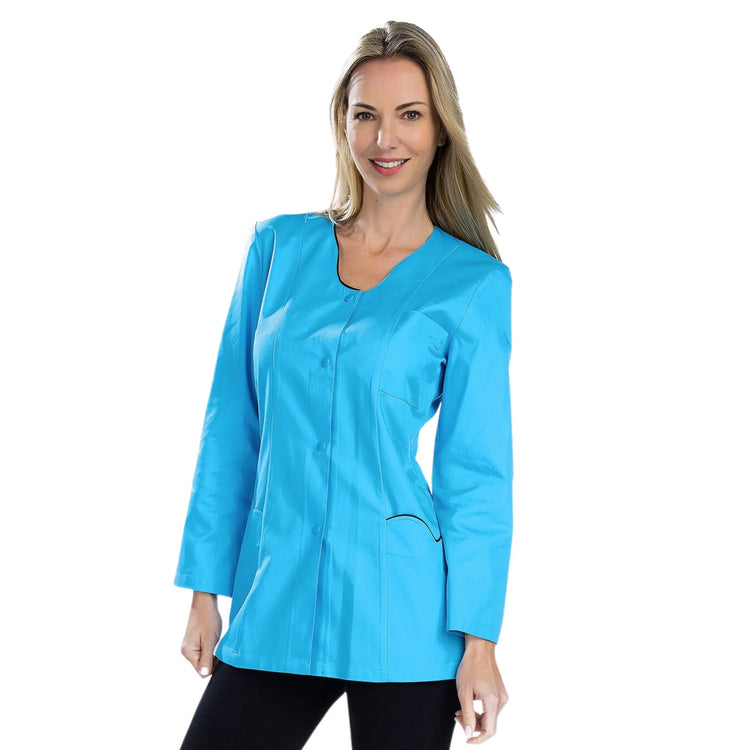 Anaïs - Tunique - Manches Longues - Femme - 75cm My Blouse  Sergé-Atoll-Noir-T6-XXXL