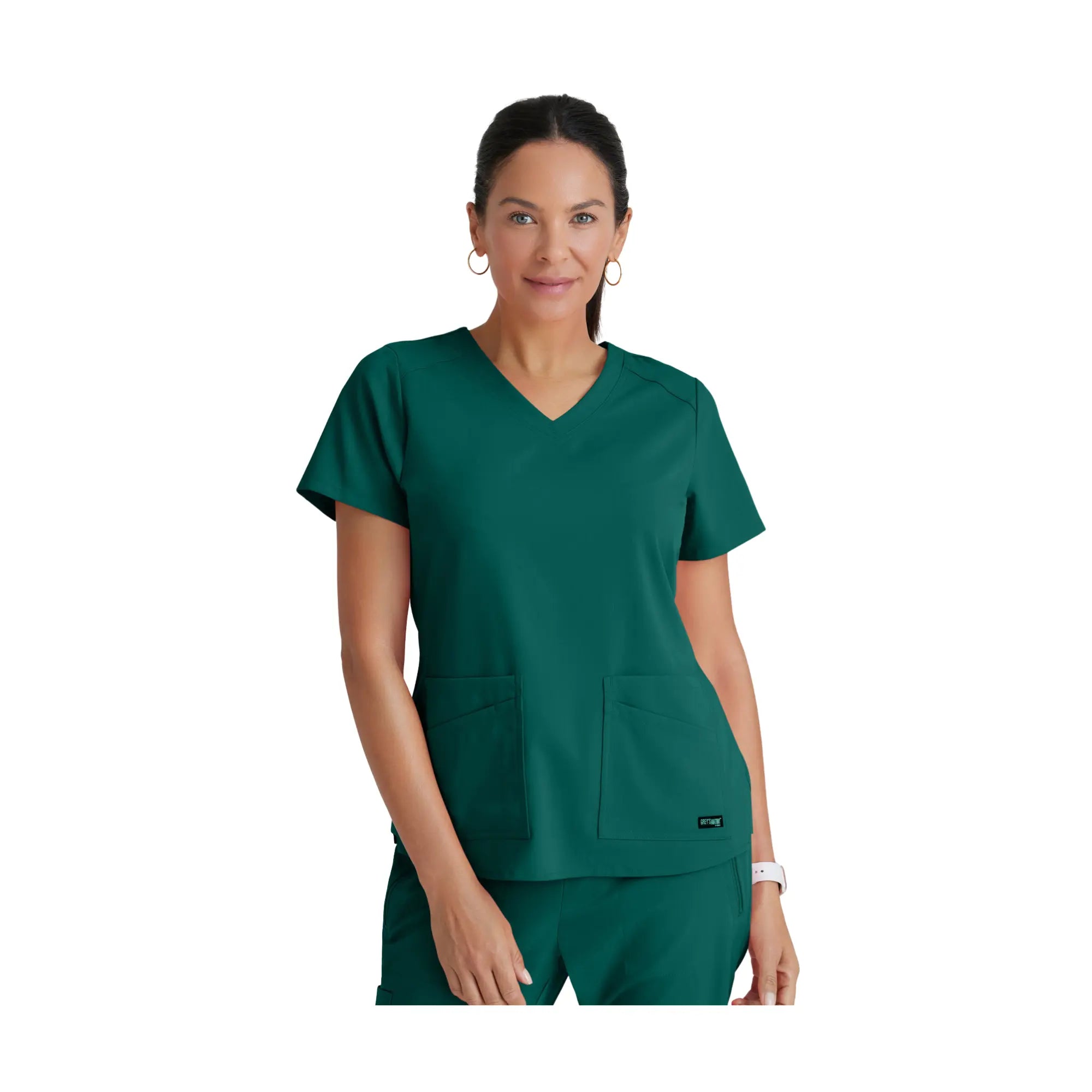 Aura - Tunique col V - Femme - Grey’s Anatomy Stretch Grey’s Anatomy  Vert Chasseur / XL
