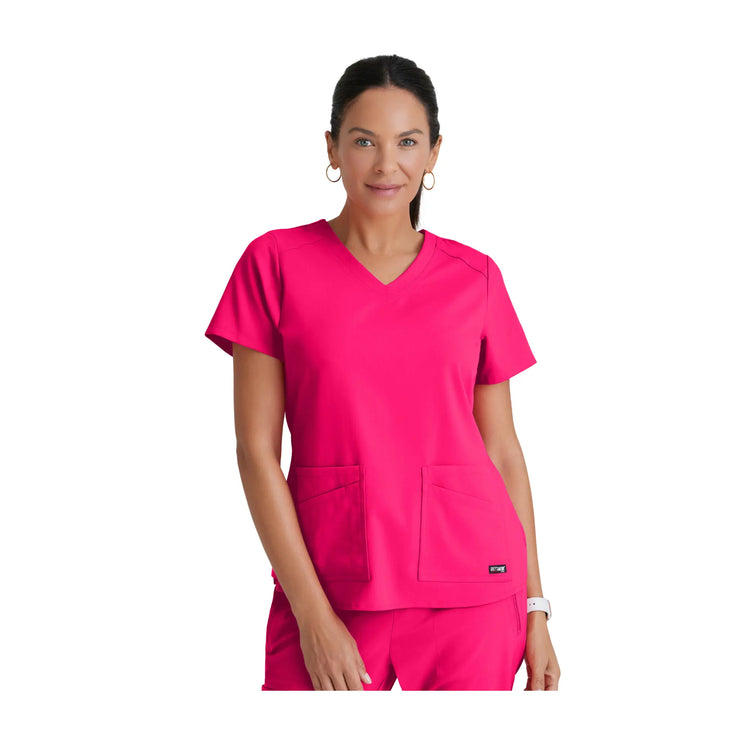 Aura - Tunique col V - Femme - Grey’s Anatomy Stretch Grey’s Anatomy  Rose Fuchsia / XL