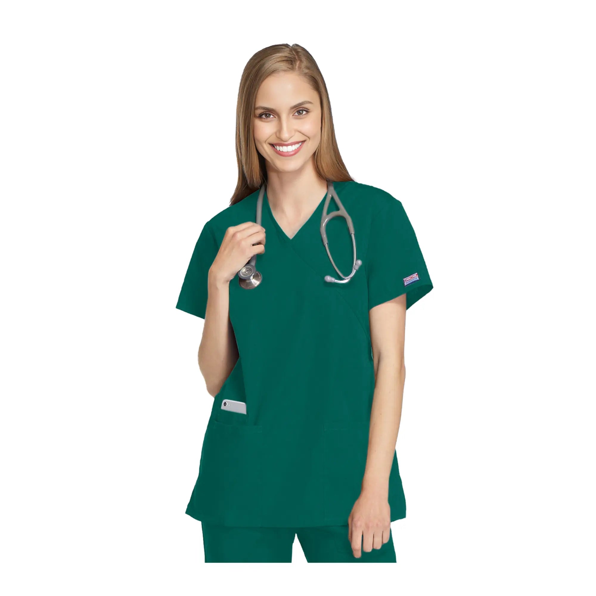 Bayonne - Medical Tunic - Wrap Effect - Short Sleeve - Women - 72 cm - Cherokee Cherokee Authentic Workwear 