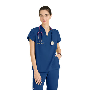 Flora - Tunique col à bande - Femme - Grey’s Anatomy Stretch Grey’s Anatomy  Bleu Roi / XL