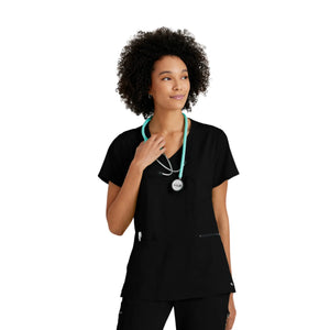 Kim - Tunique col V croisé - Femme - Grey’s Anatomy Stretch Grey’s Anatomy  Noir / XL