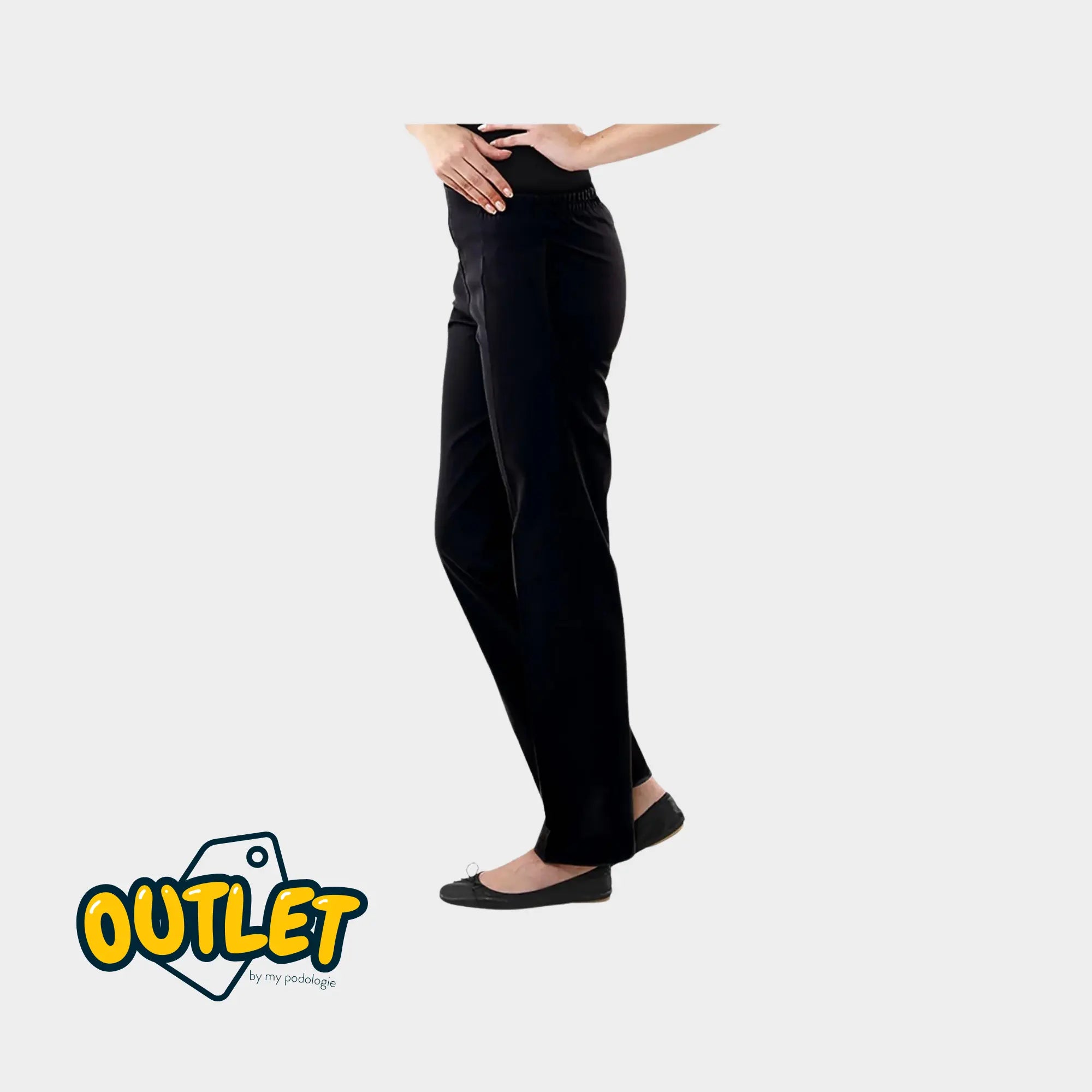 Manille - Pantalon femme noir - Ceinture élastique - Sans poche - Taille 3 // Fin de série Destockage 
