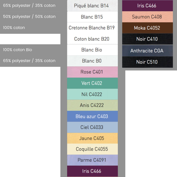 Manu - Pantalon Coton Blanc B20 - Mixte - Ceinture élastique - Sans poche My Blouse 