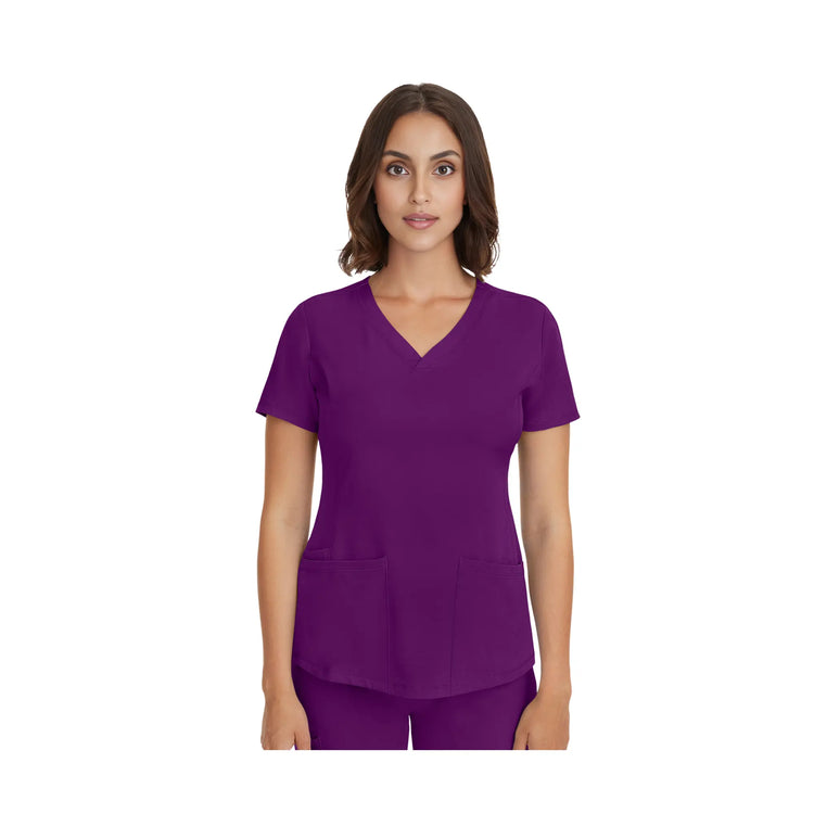 Monique - Tunique médicale - Col V - Femme - Healing Hands - 1 Healing Hands  Aubergine / 3XL