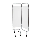 White chrome screen - 2 panels - With casters - CARINA MEDICAL