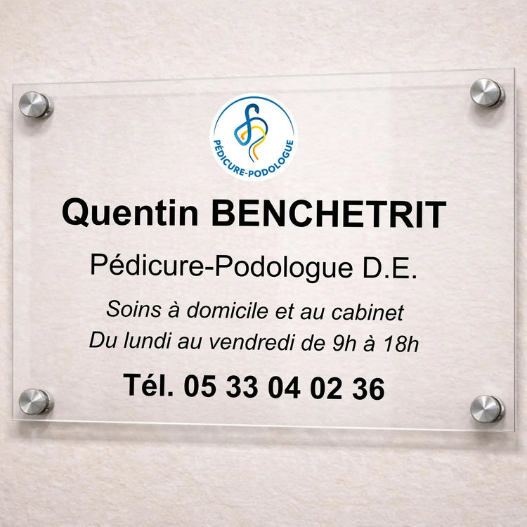 Plaque professionnelle Pédicure-Podologue personnalisable My Podologie 