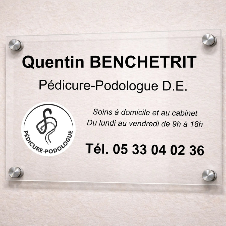 Plaque professionnelle Pédicure-Podologue personnalisable My Podologie 