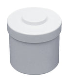 Pote de algodão melamínico branco com tampa