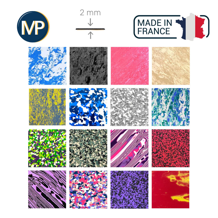 Recouvrement PE EVA - Shore 30 - 2mm - 1035 x 1030 mm - 15 coloris MP 