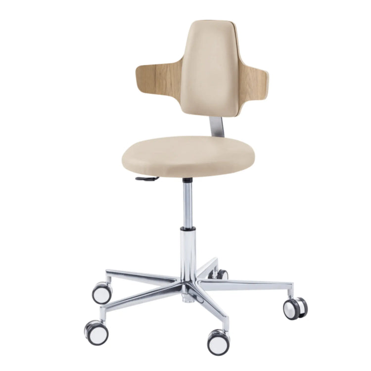 Siège praticien - ROUND - Ruck - Ressort à Gaz Long Ruck  Naturel-Dossier-Napoléon-CPL-Chêne