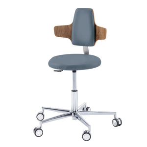 Siège praticien - ROUND - Ruck - Ressort à Gaz Long Ruck  Océan-Dossier-Napoléon-CPL-Noyer