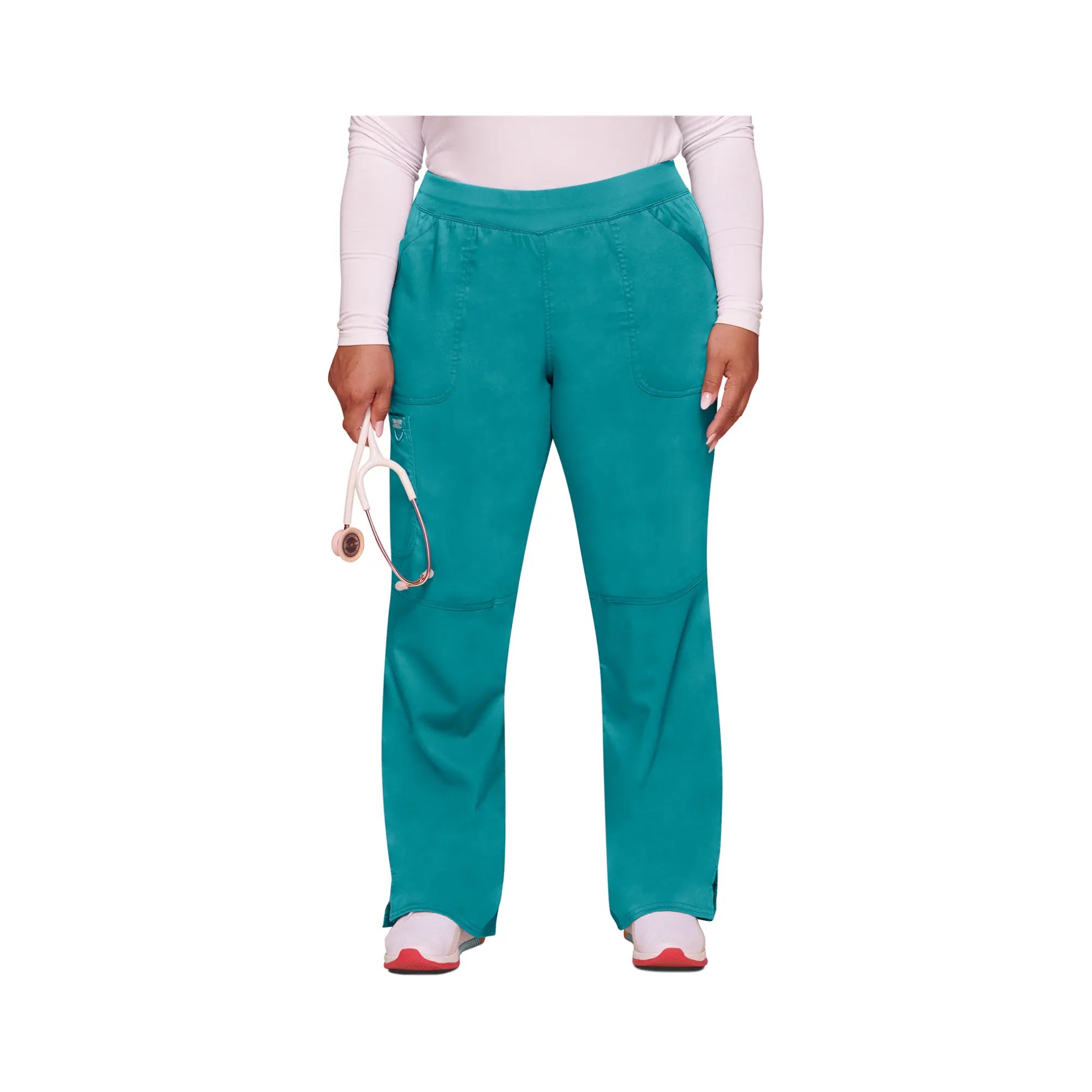 Villeurbanne - Pantalon droit taille mi-haute - Femme - Cherokee Cherokee Authentic Workwear  Bleu-Canard-3XL